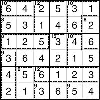 Killer Sudoku Para Crianças- Killer Sudoku Para Crianças 6x6